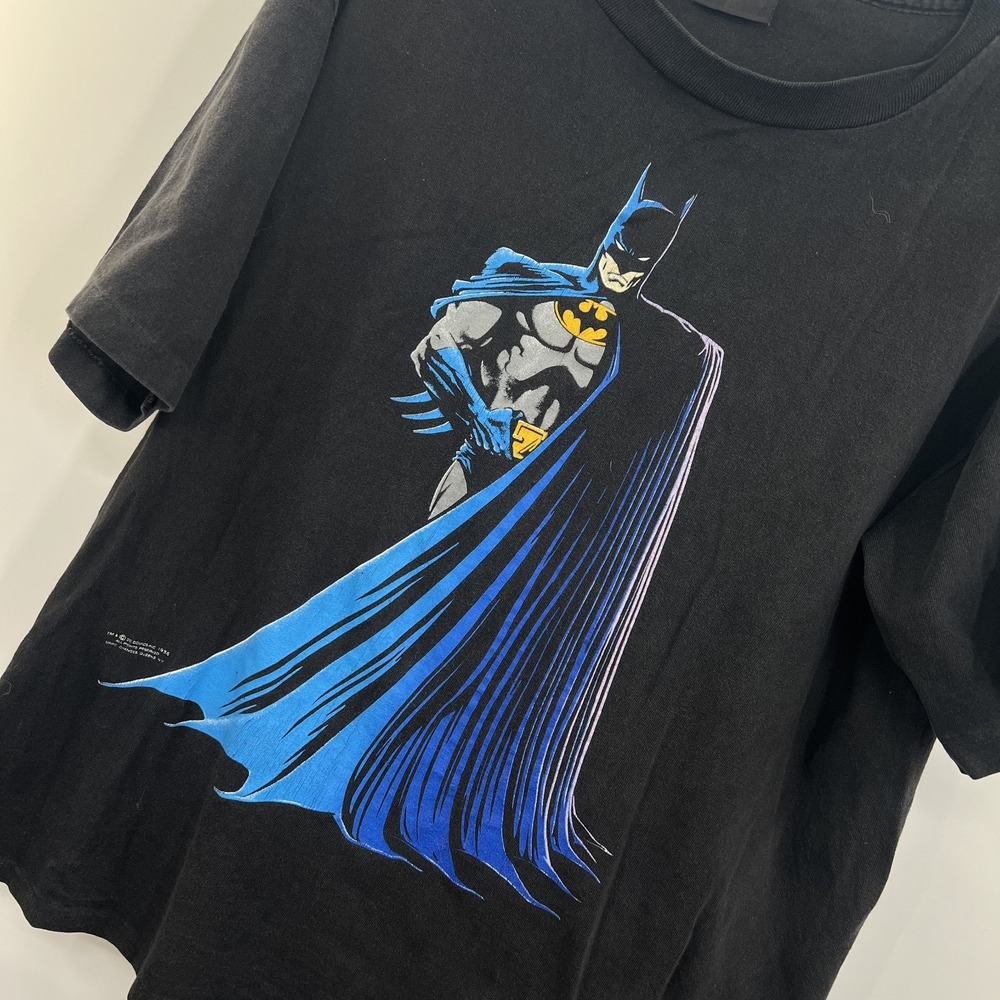 Vintage 80s Batman T Shirt Mens L DC Comics USA Made Single Stitch Changes EUC